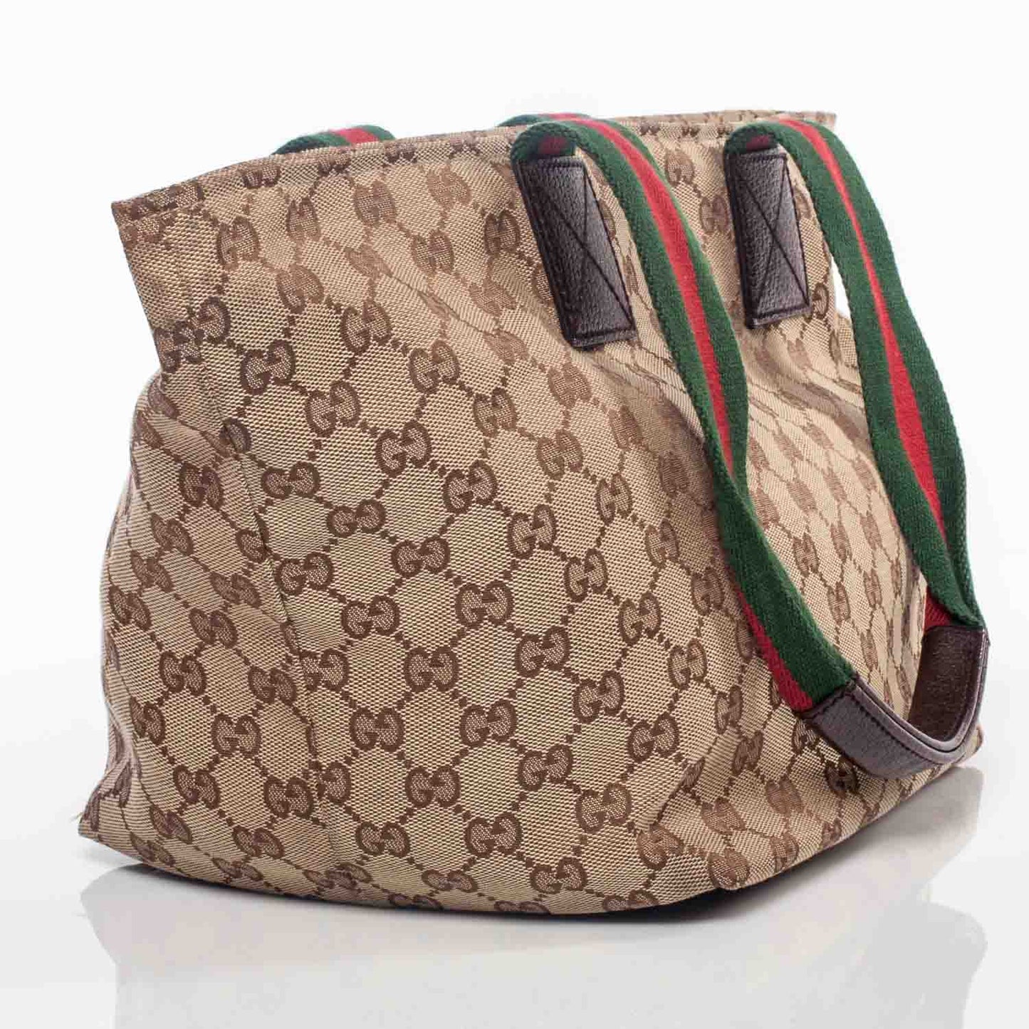 GG Monogram Medium Web Handle Bucket Tote