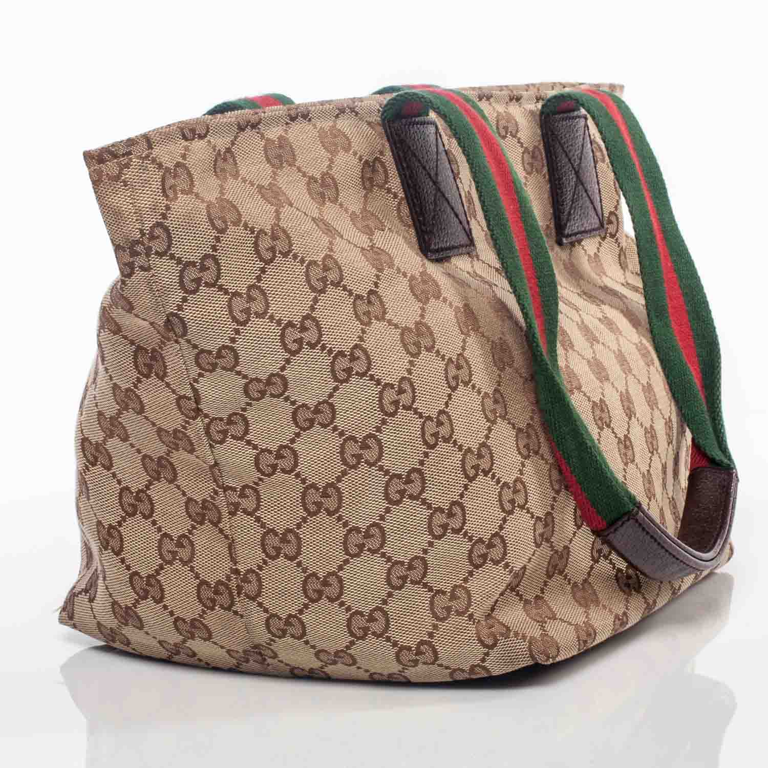 Gucci GG Monogram Medium Web Handle Bucket Tote 4 of 10