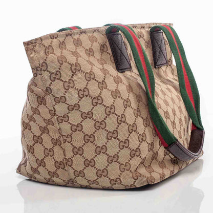 Gucci GG Monogram Medium Web Handle Bucket Tote 4 of 10