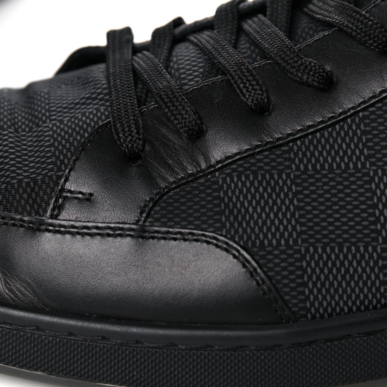 Louis Vuitton Calfskin Nylon Damier Offshore Sneakers 8 Black 11 of 13