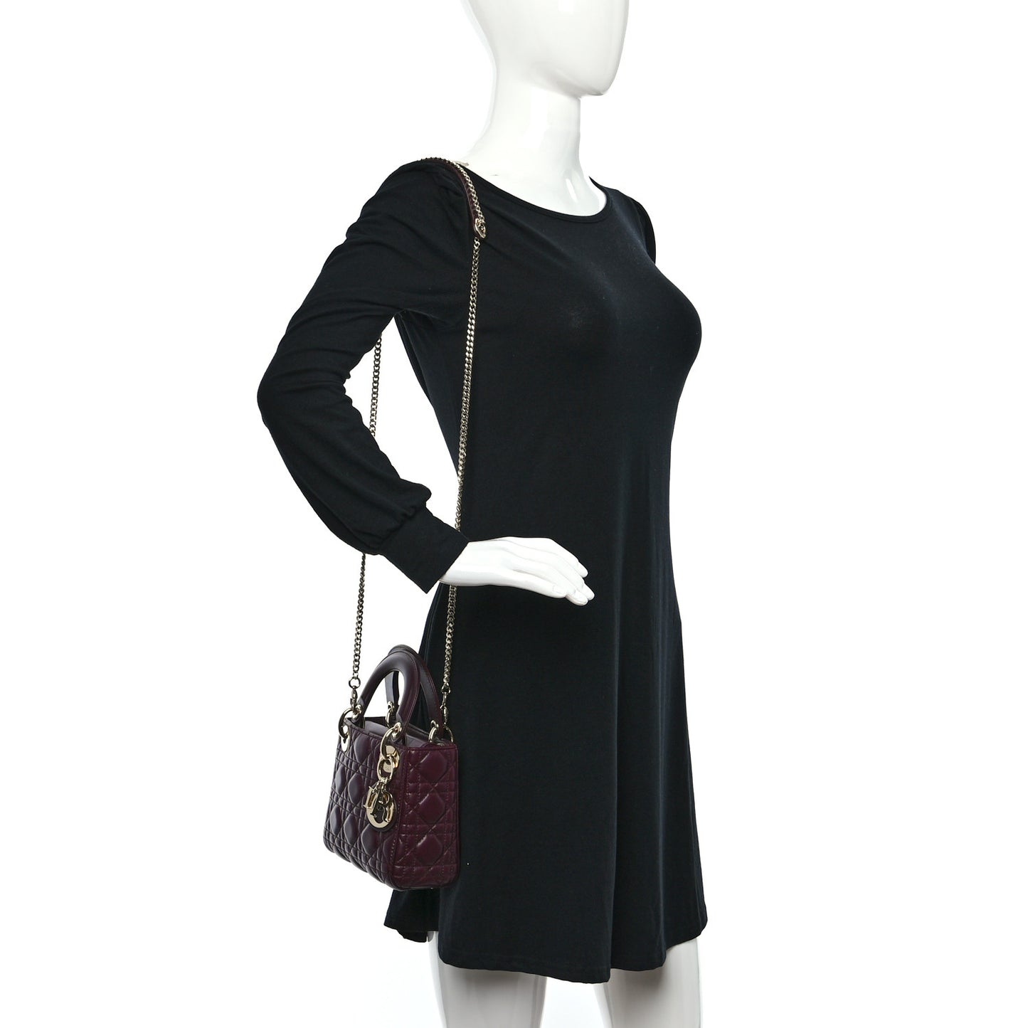 Lambskin Cannage Mini Lady Dior Plum