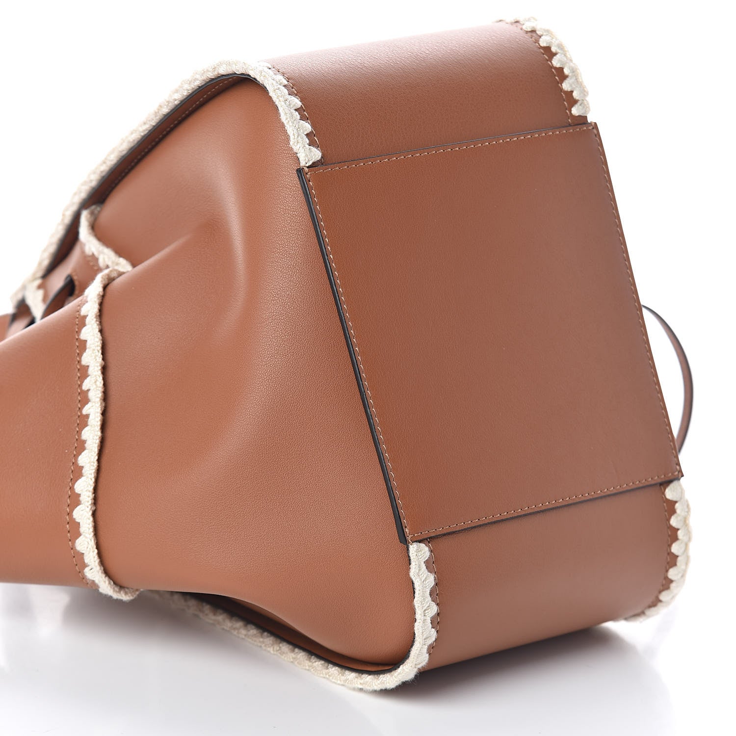 Loewe Calfskin Small Crochet Trim Hammock Shoulder Bag Tan 9 of 11