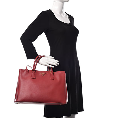 Prada Saffiano Lux Large Tote Fuoco 2 of 11