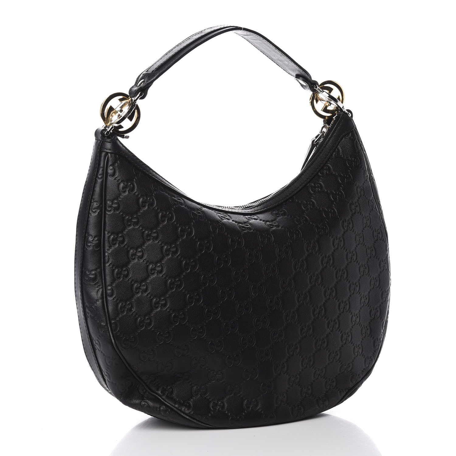 Gucci Guccissima Medium GG Twins Hobo Black 2 of 13