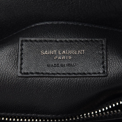 Saint Laurent Sheepskin Matelasse Chevron Monogram Medium College Bag Black 7 of 9