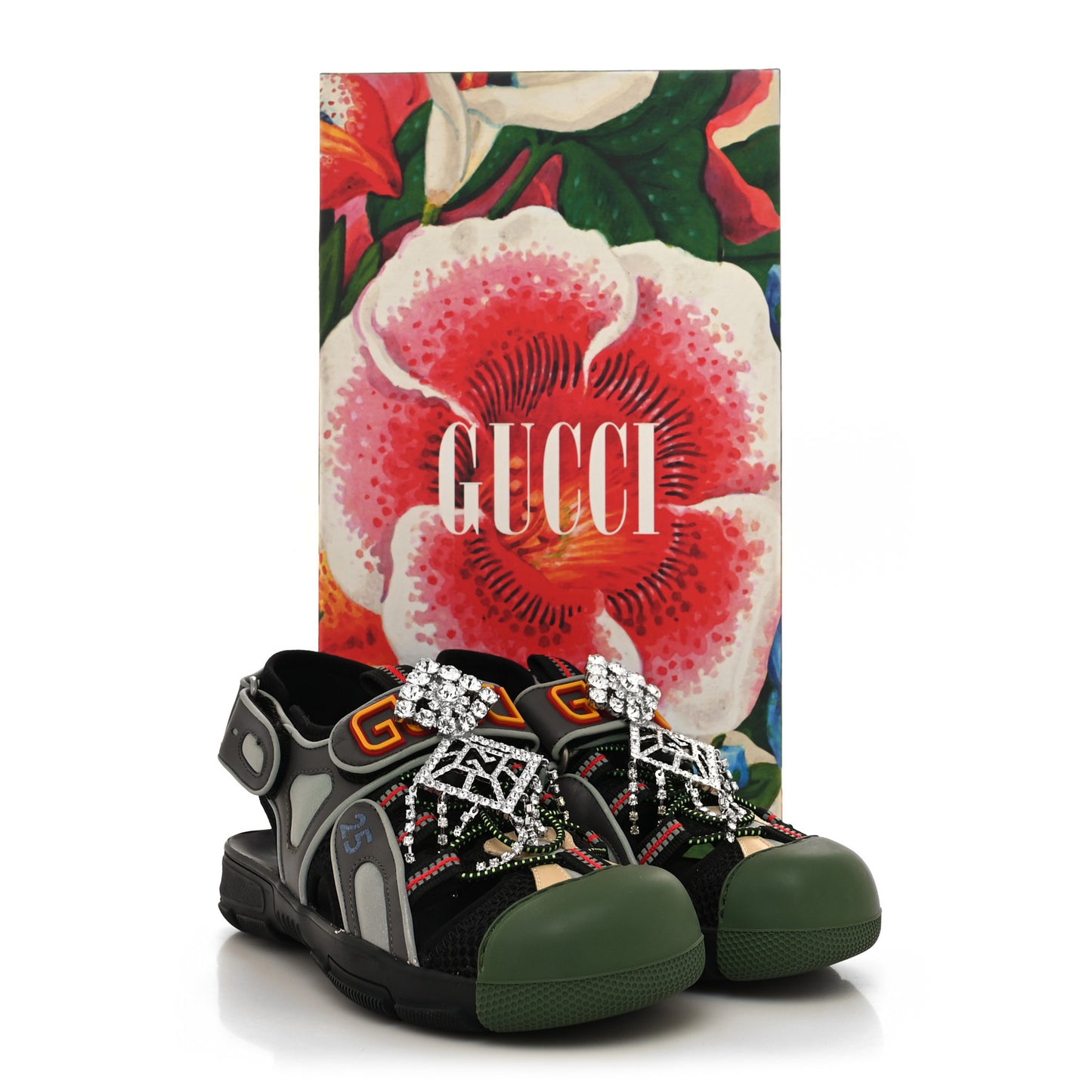Mesh Fabric Tinsel Sport Sandals 35 Black Silver Green