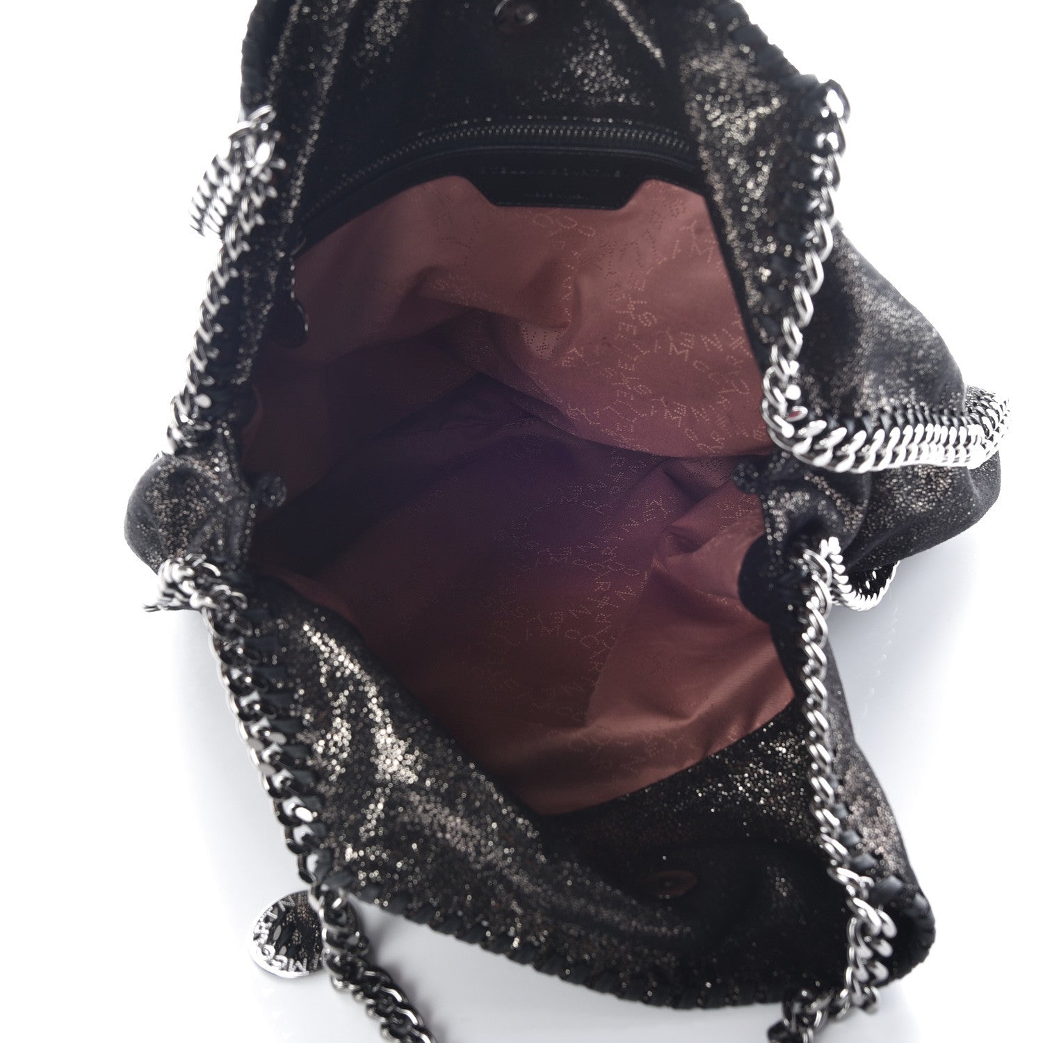 Stella McCartney Chamois Shiny Dotted Small Falabella Tote Ruthenium 5 of 11