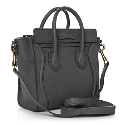 Celine Drummed Calfskin Nano Luggage Kohl 3 of 10