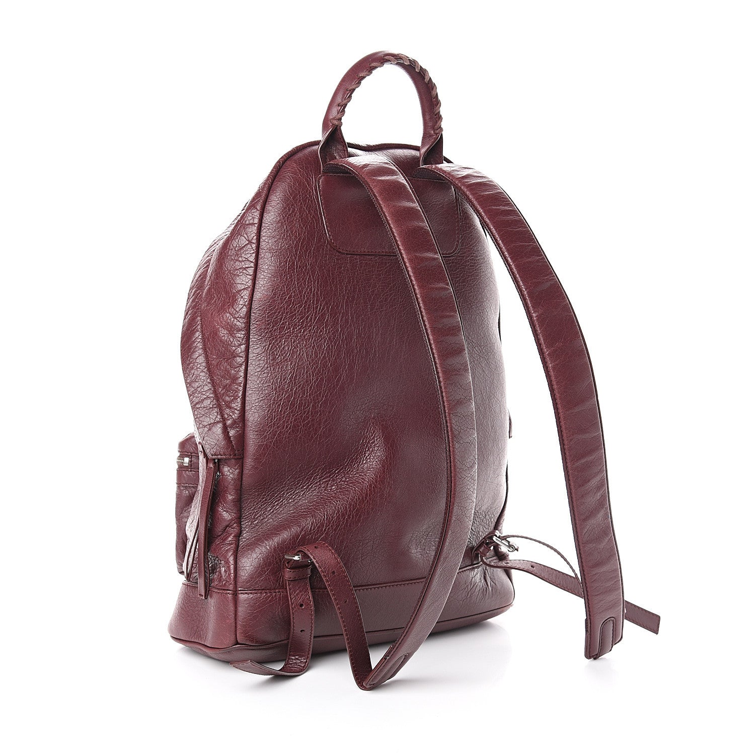 Balenciaga Agneau Classic Silver Hardware Backpack Rouge Lie De Vin 2 of 9