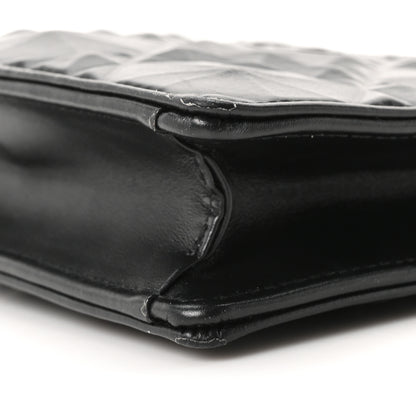 Christian Dior Calfskin Macrocannage Diamond Caro Zipped Pouch With Chain Black 11 of 12