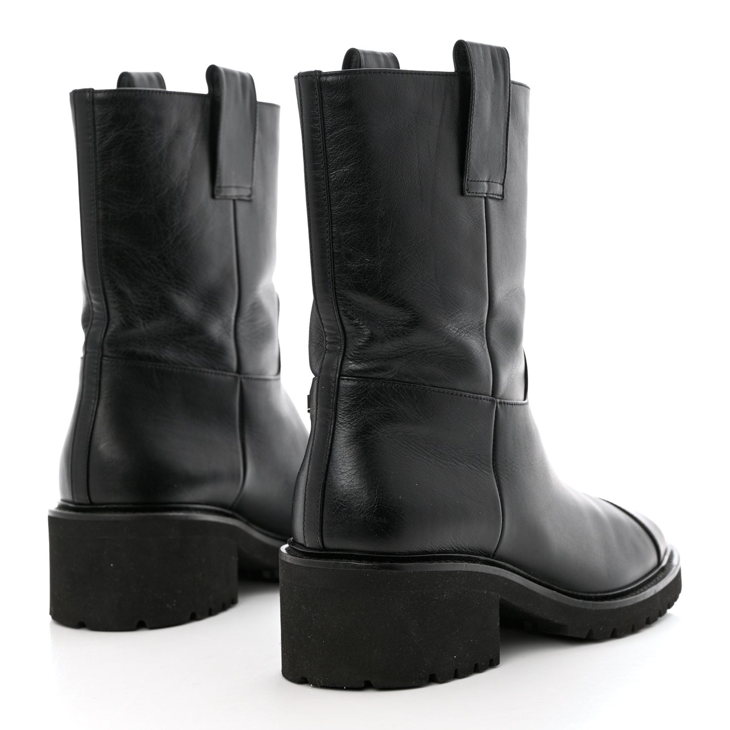 Calfskin CC Ankle Boots 38.5 Black
