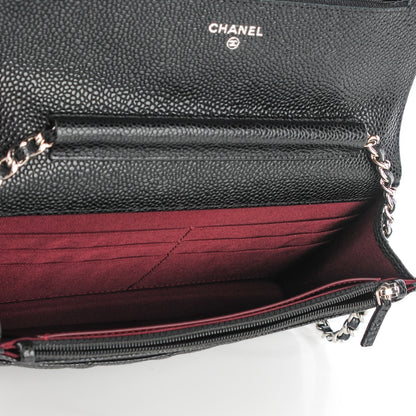 Chanel Caviar Quilted Wallet On Chain WOC Black 5 of 8