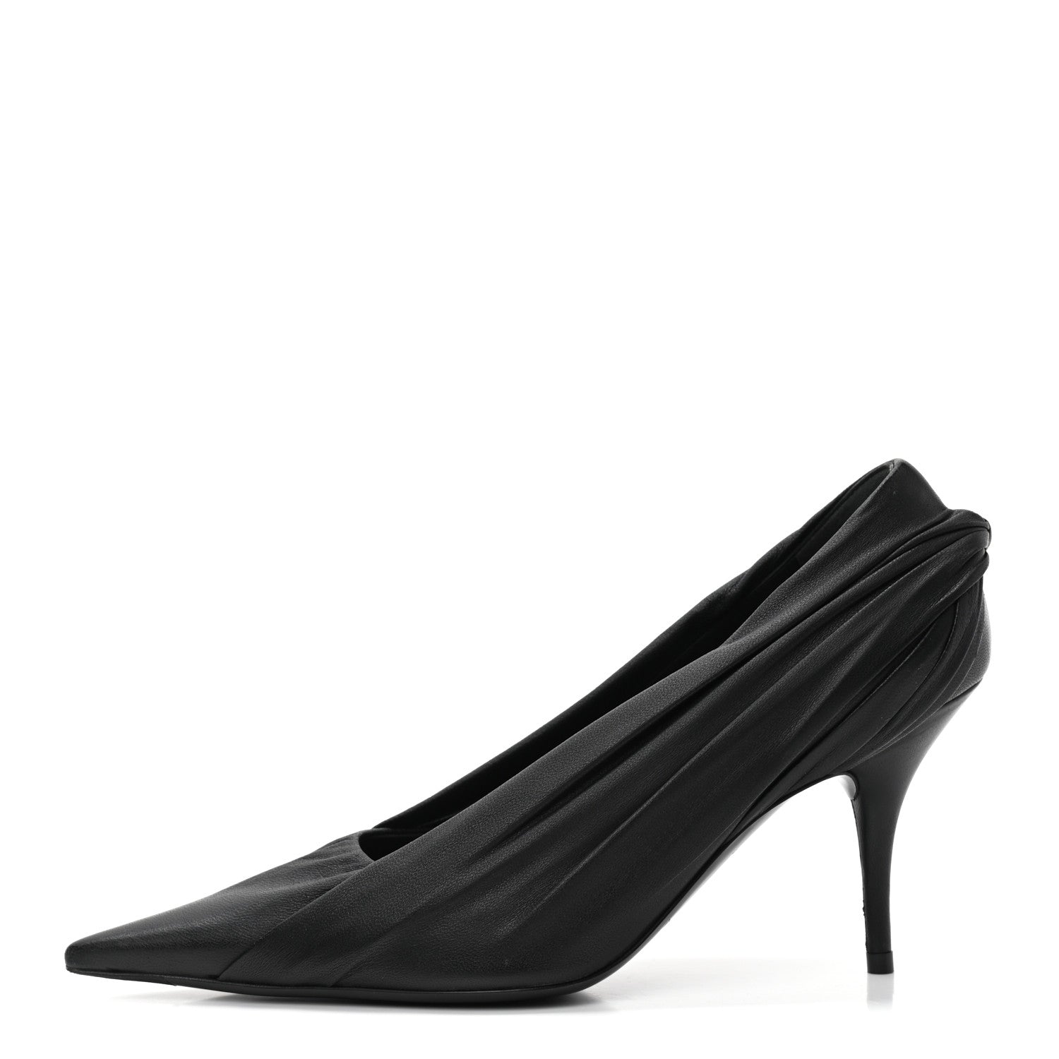 Balenciaga Jersey Crepe Drape Knife Pointed Pumps 37 Black 1 of 9