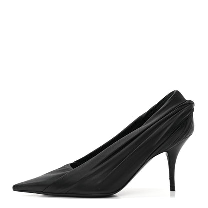 Balenciaga Jersey Crepe Drape Knife Pointed Pumps 37 Black 1 of 9