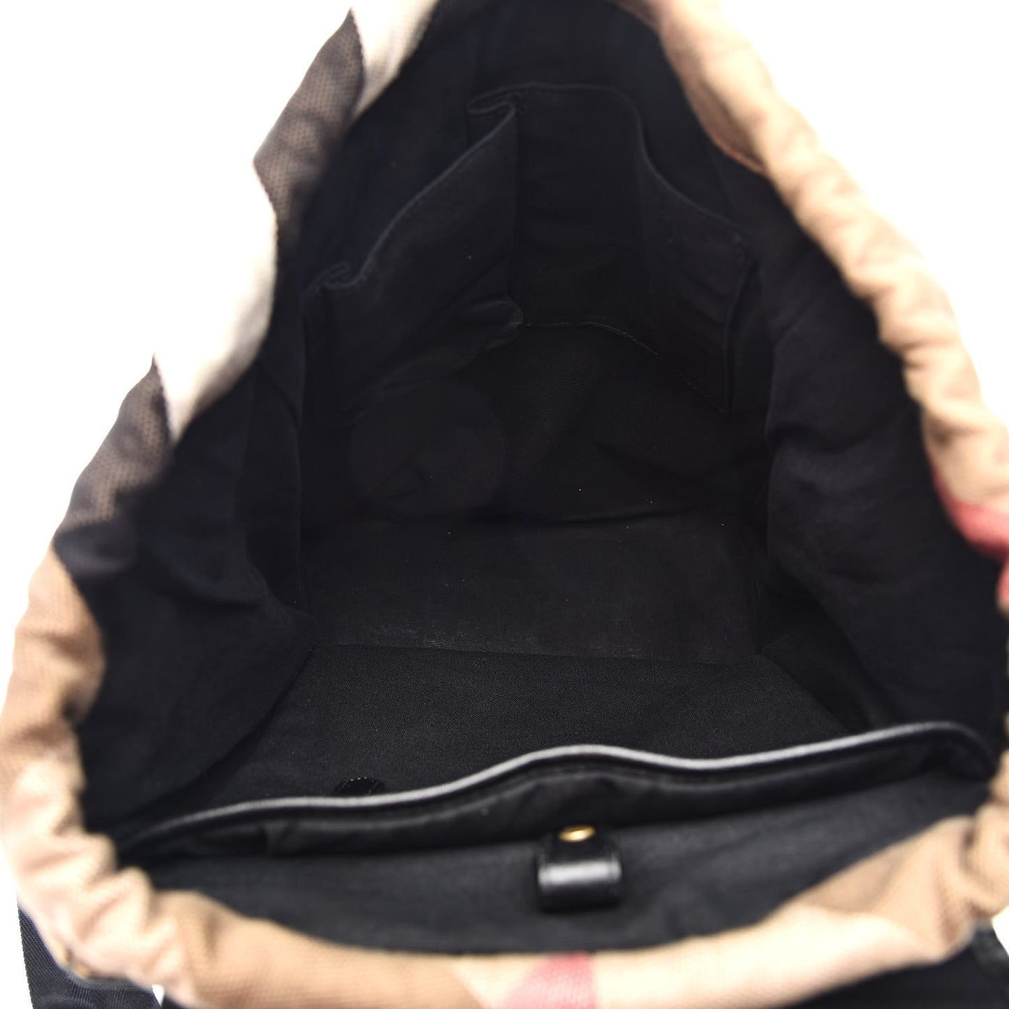 Grain Calfskin Canvas Mega Check Drifton Backpack Black