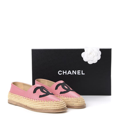 Chanel Lambskin Grosgrain CC Espadrilles 37 Pink 9 of 10