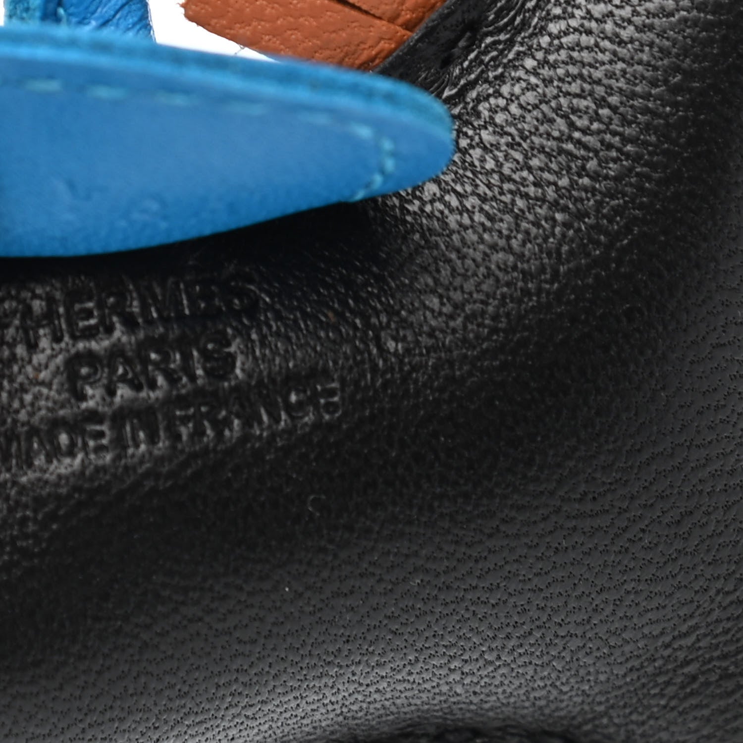 Hermes Milo Lambskin Grigri Rodeo Horse Bag Charm PM Black Gold Bleu Zanzibar 3 of 4