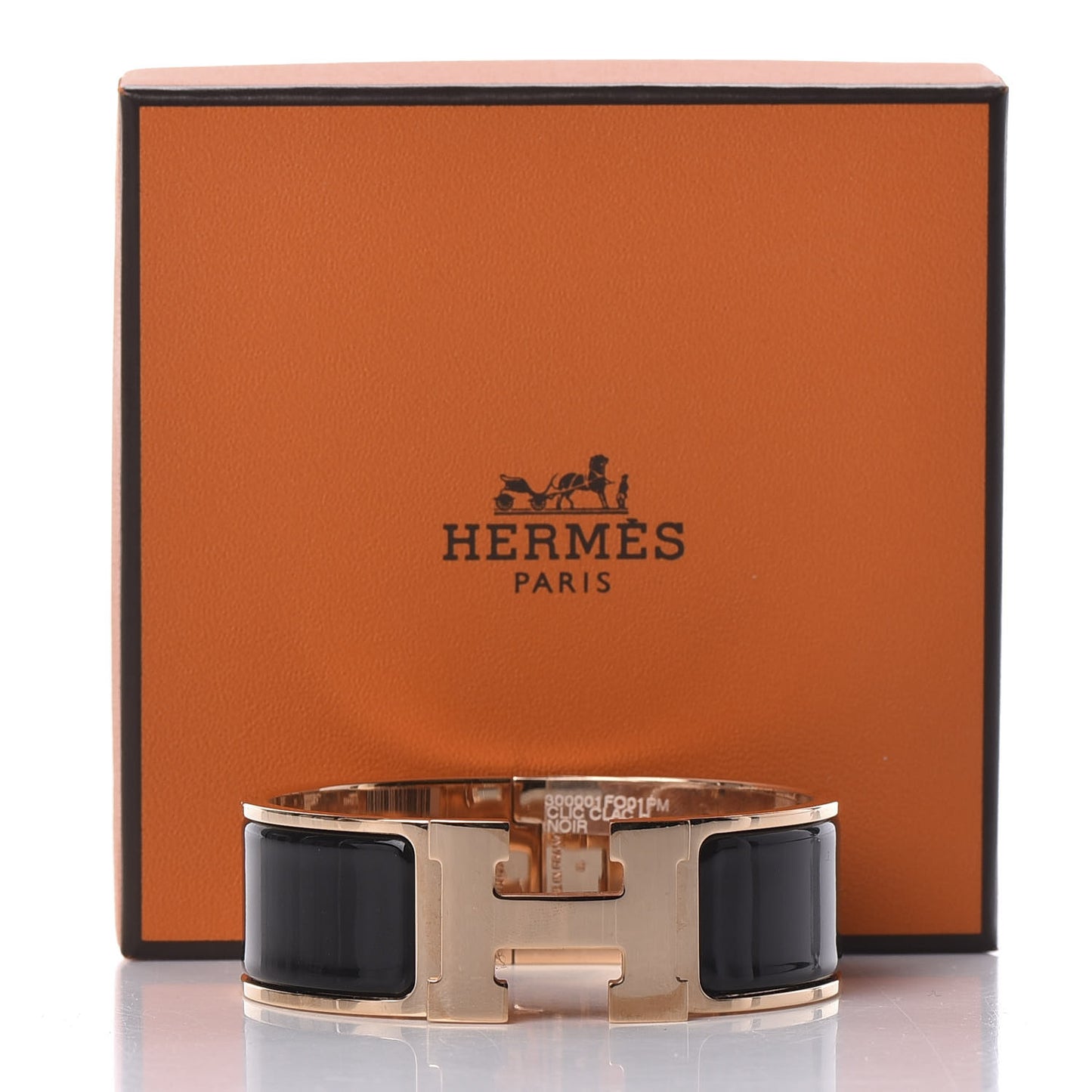 Enamel Wide Clic Clac H Bracelet PM Black