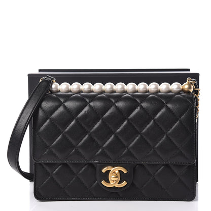 Chanel Lambskin Quilted Small Chic Pearls Flap Black 12 of 12