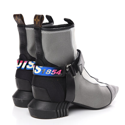 Louis Vuitton Neoprene Deep Sea Ankle Boots 37 Grey 4 of 11