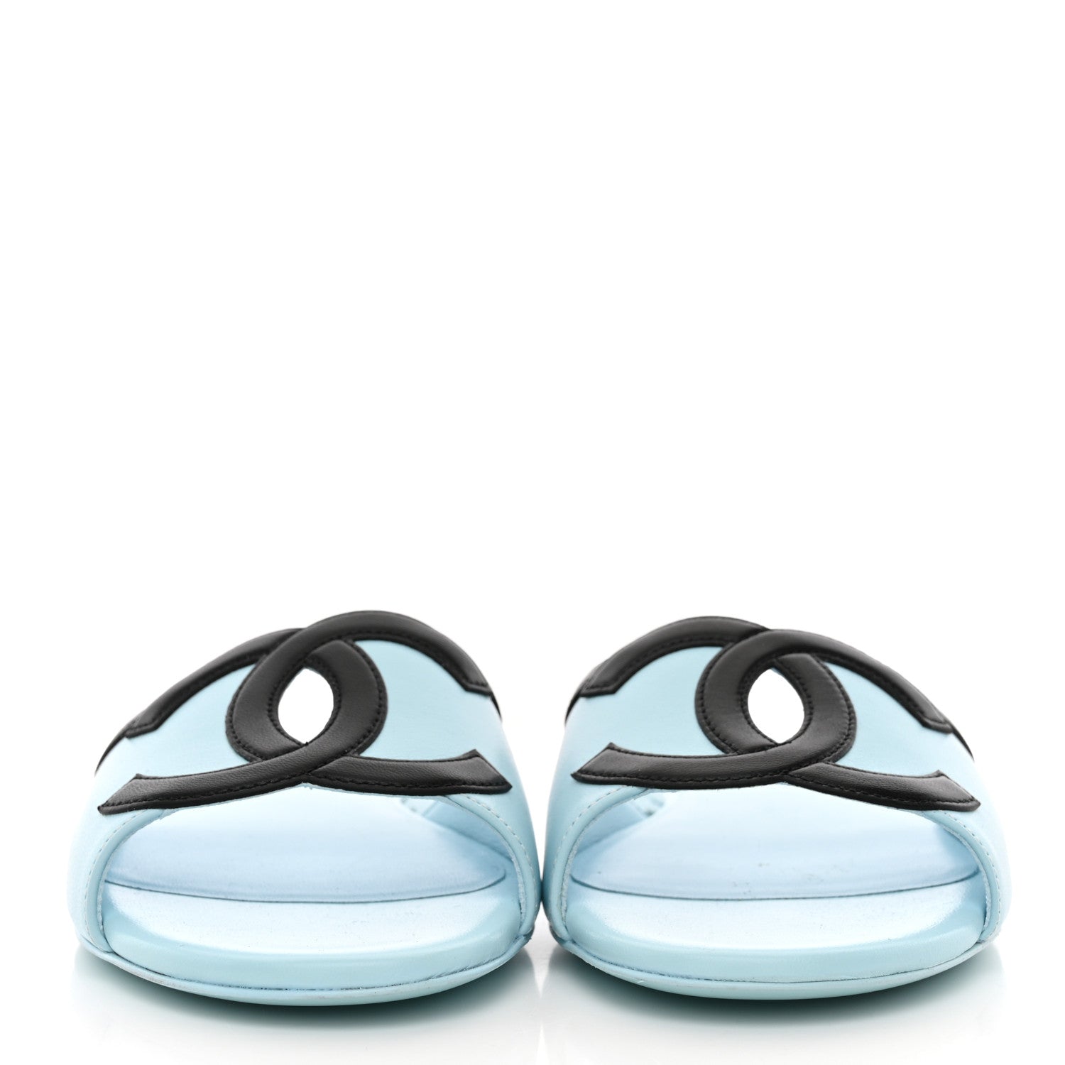 Chanel Lambskin CC Cutout Mules 36 Blue Black 36 Blue Black 3 of 12