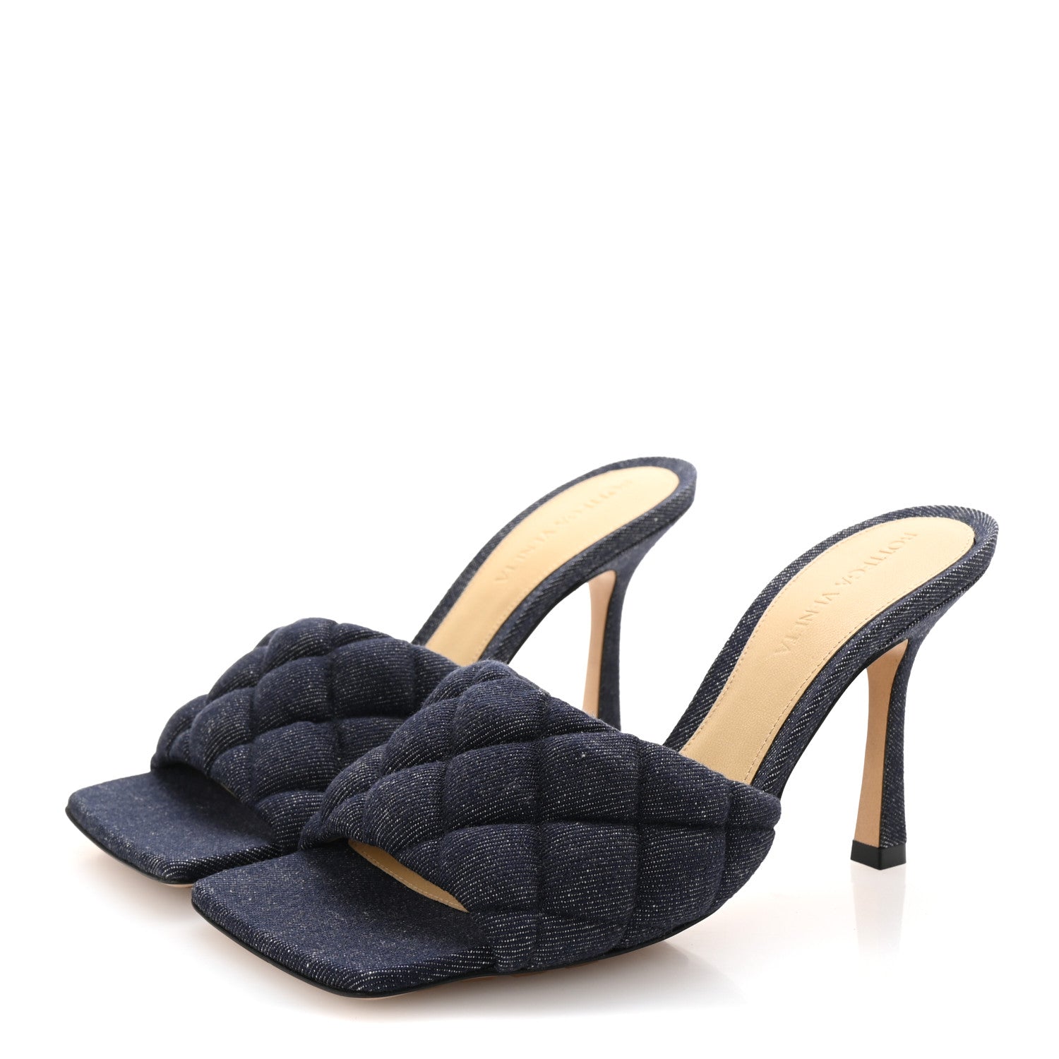 Bottega Veneta Denim Matelasse Padded Mule Sandals 36 Indigo 4 of 9