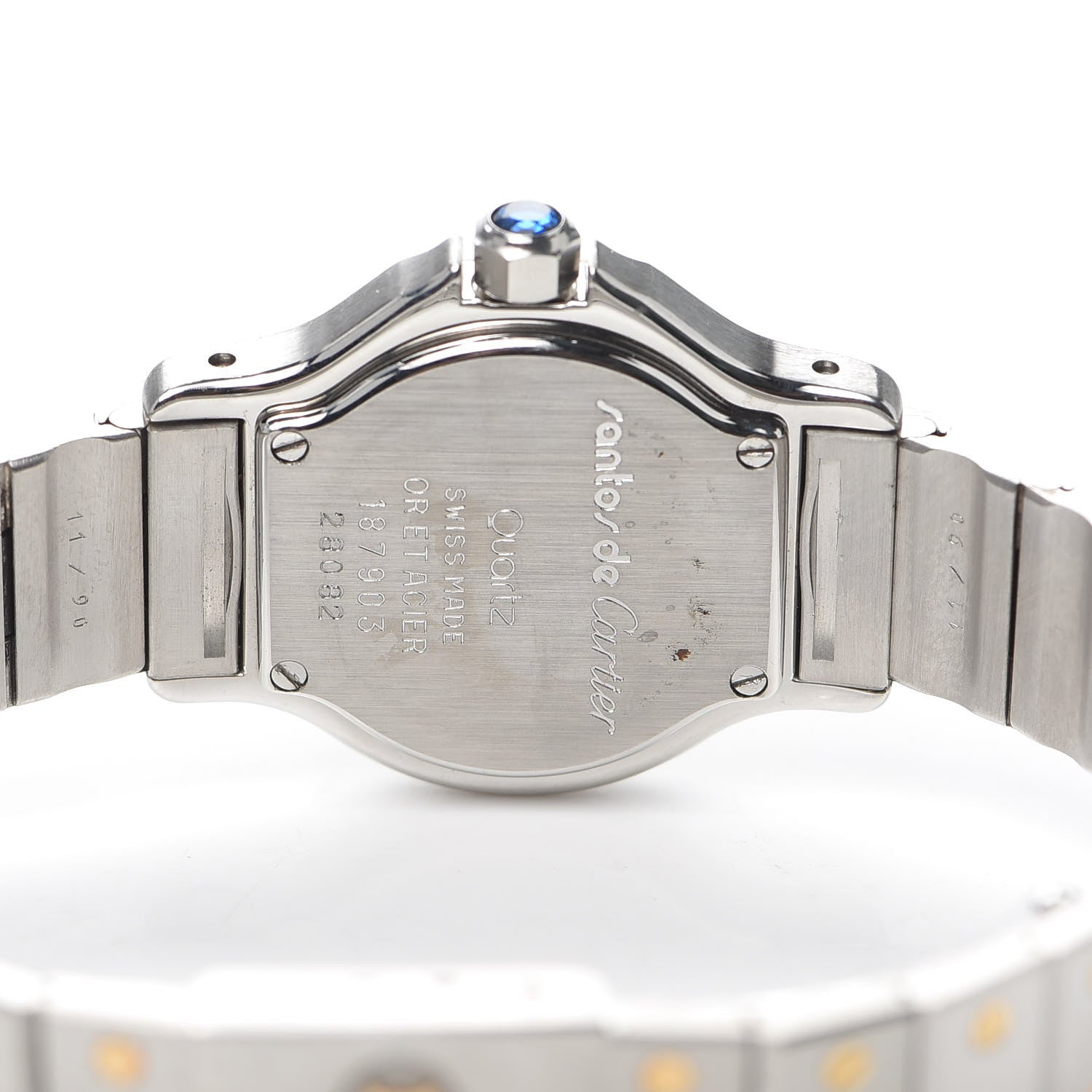 Cartier Stainless Steel 18K Yellow Gold 25mm Santos Octagon Quartz Watch 4 of 5