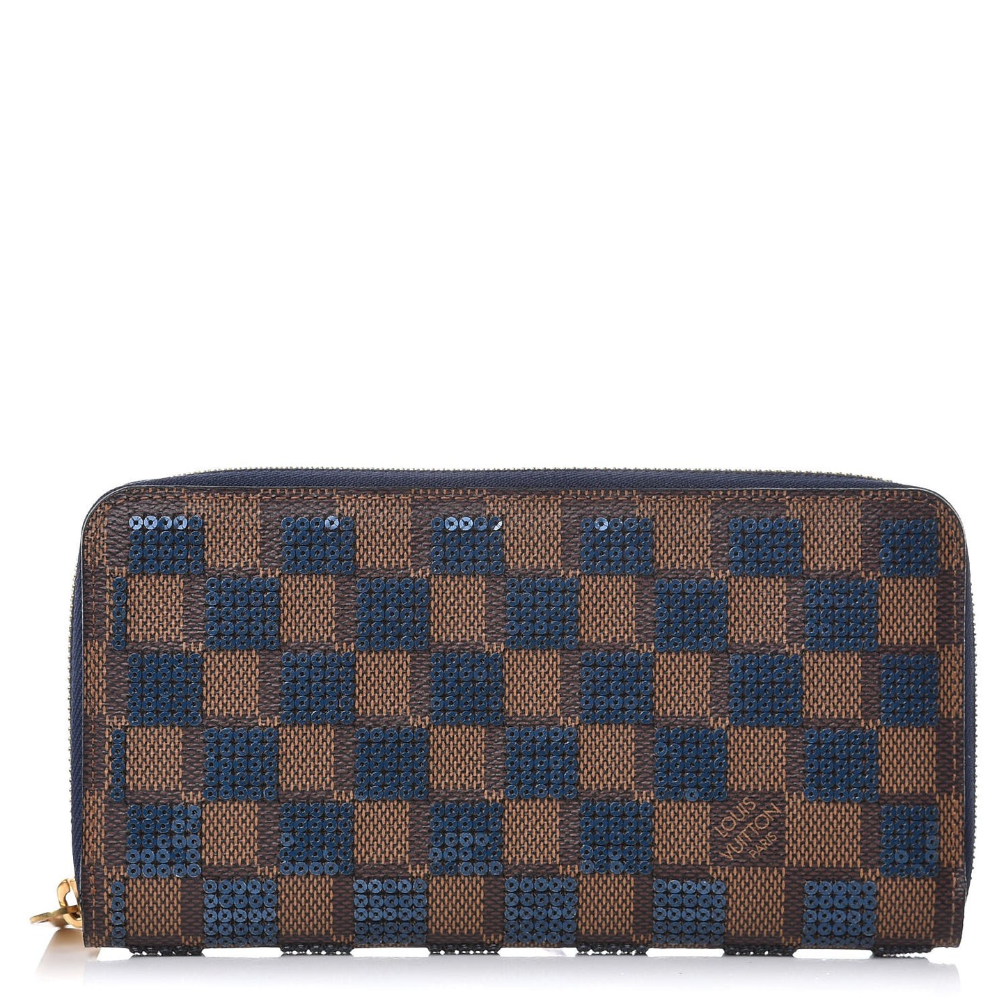 Damier Paillettes Zippy Wallet Blue