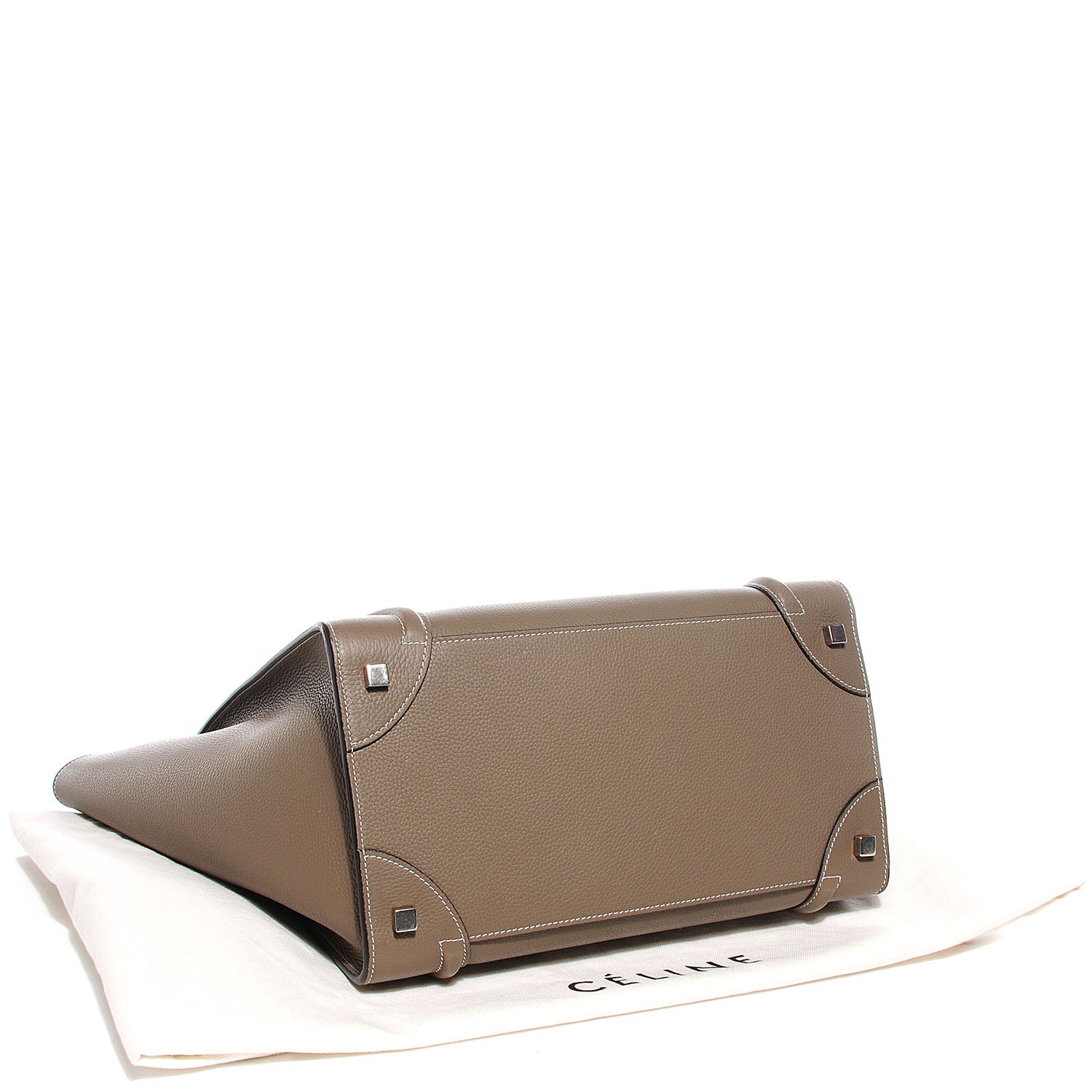 Celine Drummed Calfskin Mini Luggage Souris 4 of 8