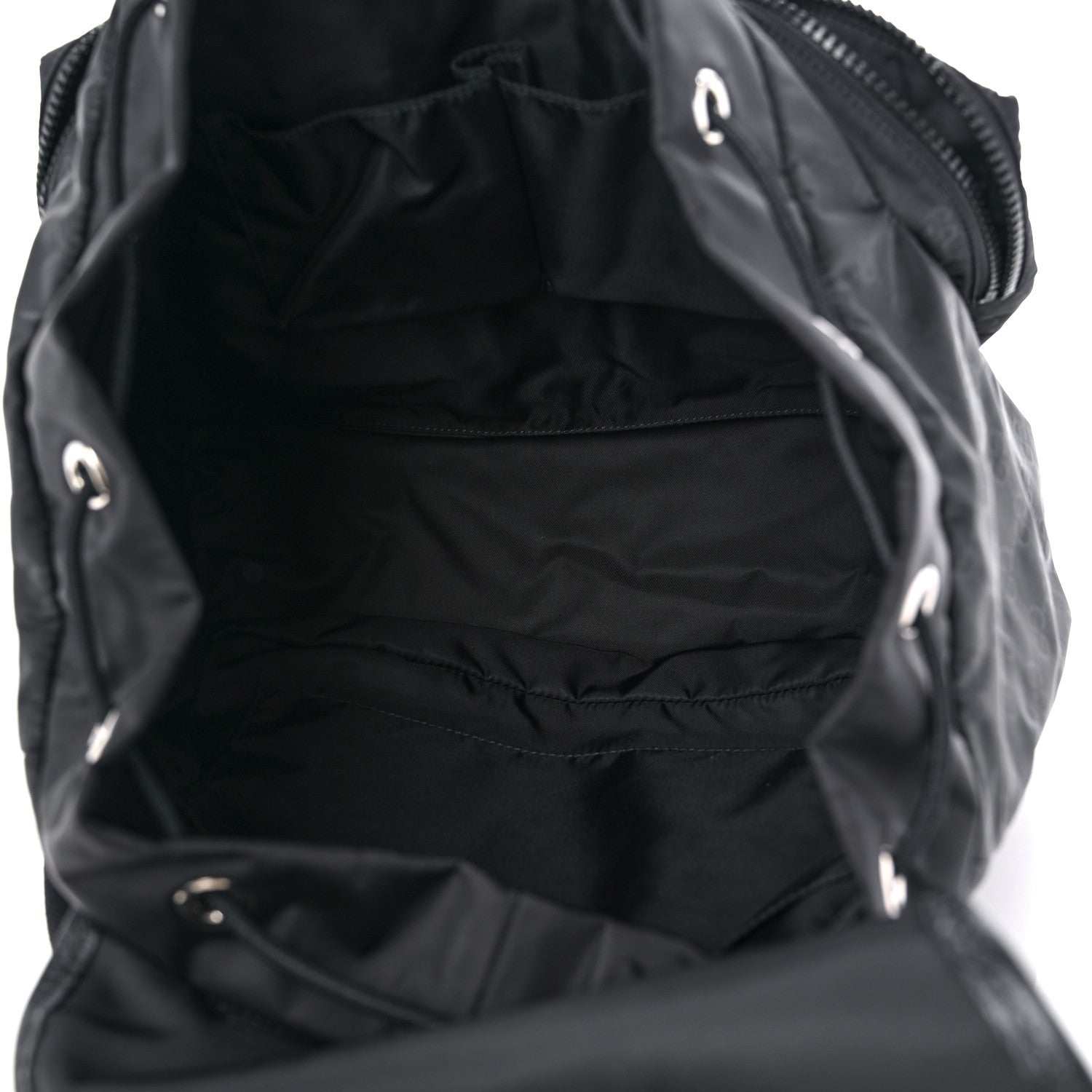 Gucci Nylon Monogram Medium Light Single Buckle Backpack Black 5 of 10