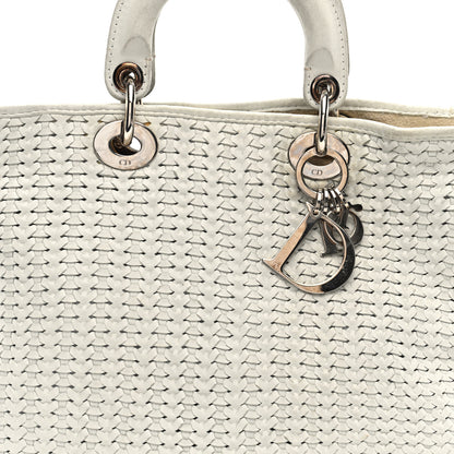 Christian Dior Lambskin Woven Dior Tote White 7 of 9