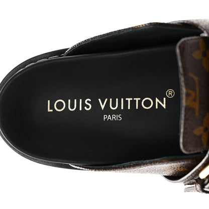 Louis Vuitton Patent Monogram Womens Cosy Flat Comfort Clog Mules 35 Brown 7 of 9