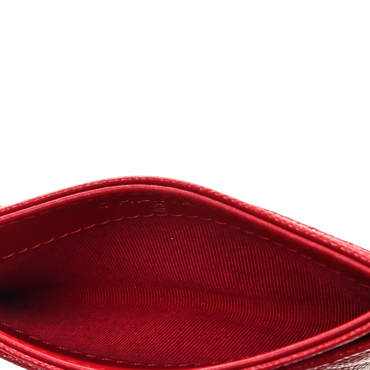 Caviar Quilted Card Holder Red