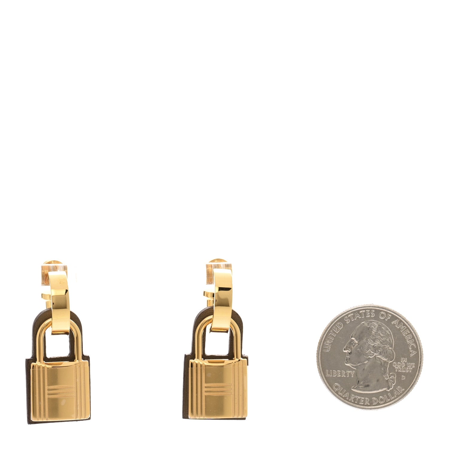 Hermes Gold Swift O'Kelly Earrings Etoupe 2 of 5