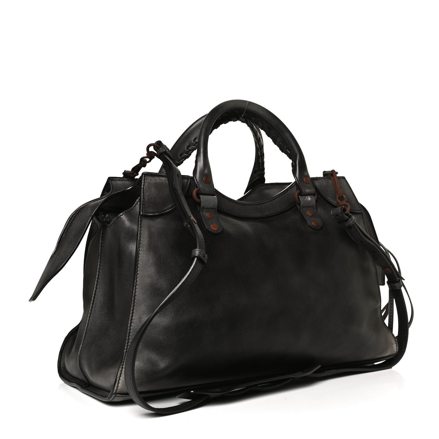 Used Calfskin Rust Hardware Neo Classic City Black