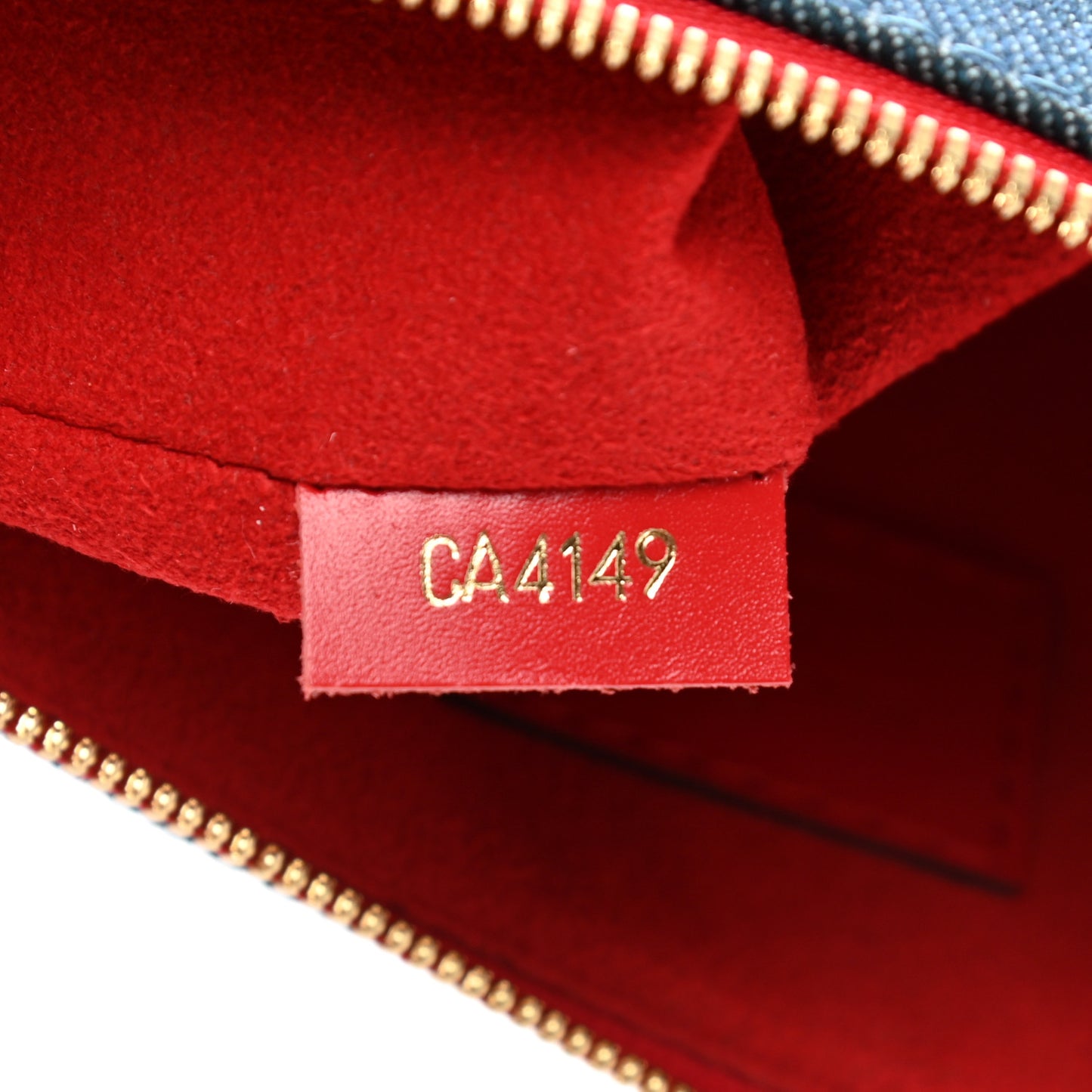 Denim Monogram Patchwork City Pouch Blue Rouge