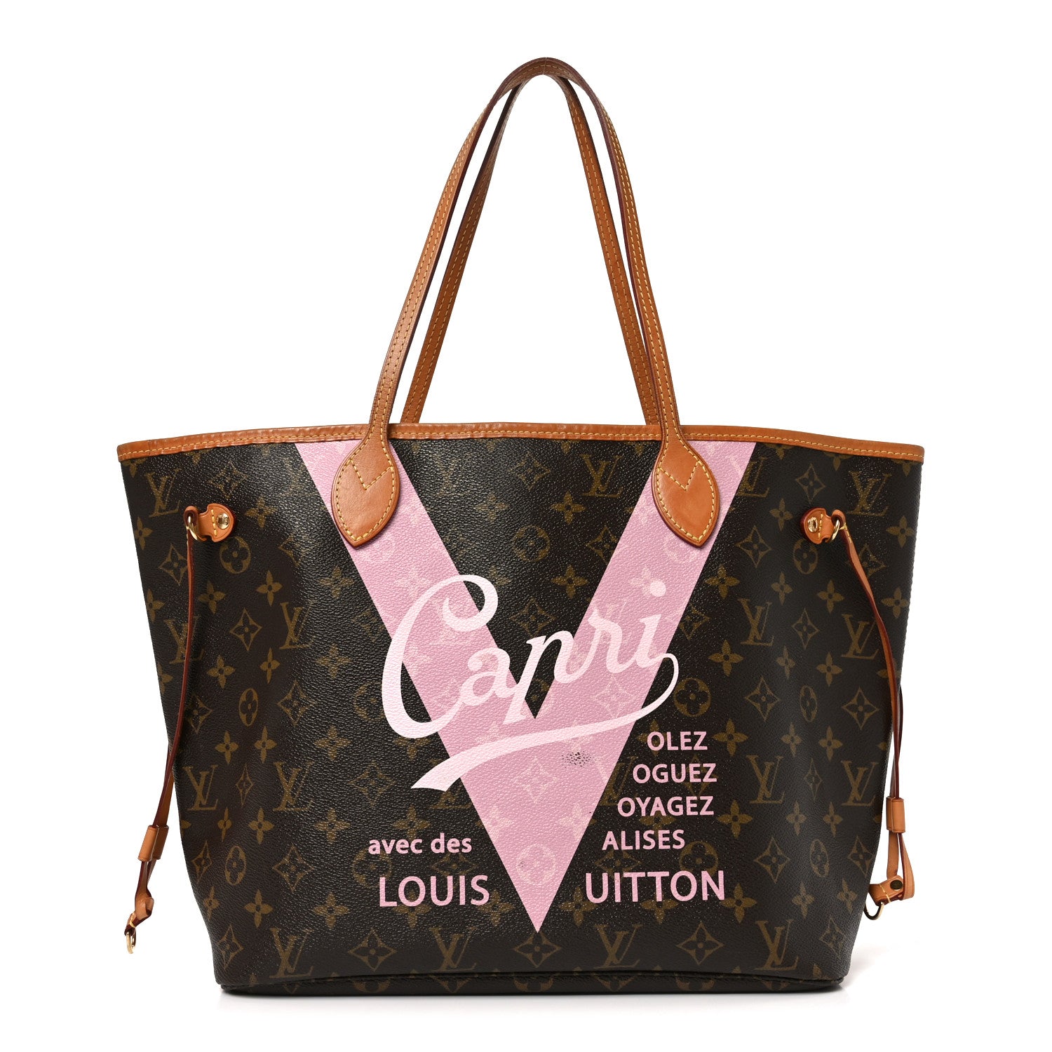 Louis Vuitton Monogram Sydney V Neverfull MM Rose Ballerine 1 of 8