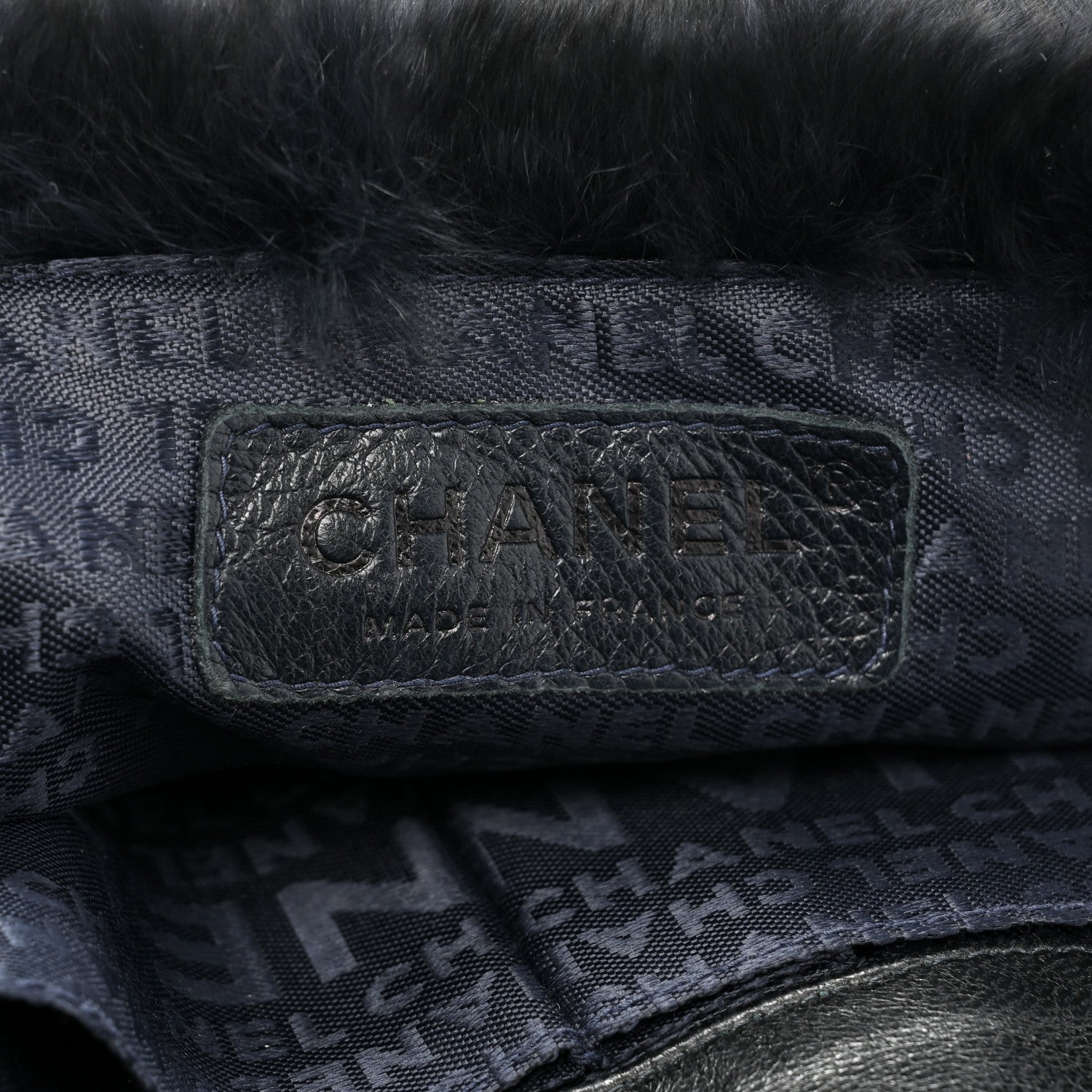 Chanel Rabbit Fur Chain Flap Navy 7 of 10