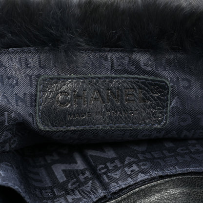 Chanel Rabbit Fur Chain Flap Navy 7 of 10
