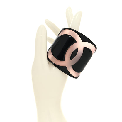 Chanel Resin CC Wide Cuff Black Pink 2 of 4