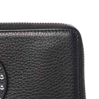 Gucci Pebbled Calfskin Studded Soho Zip Around Wallet Black 9 of 10