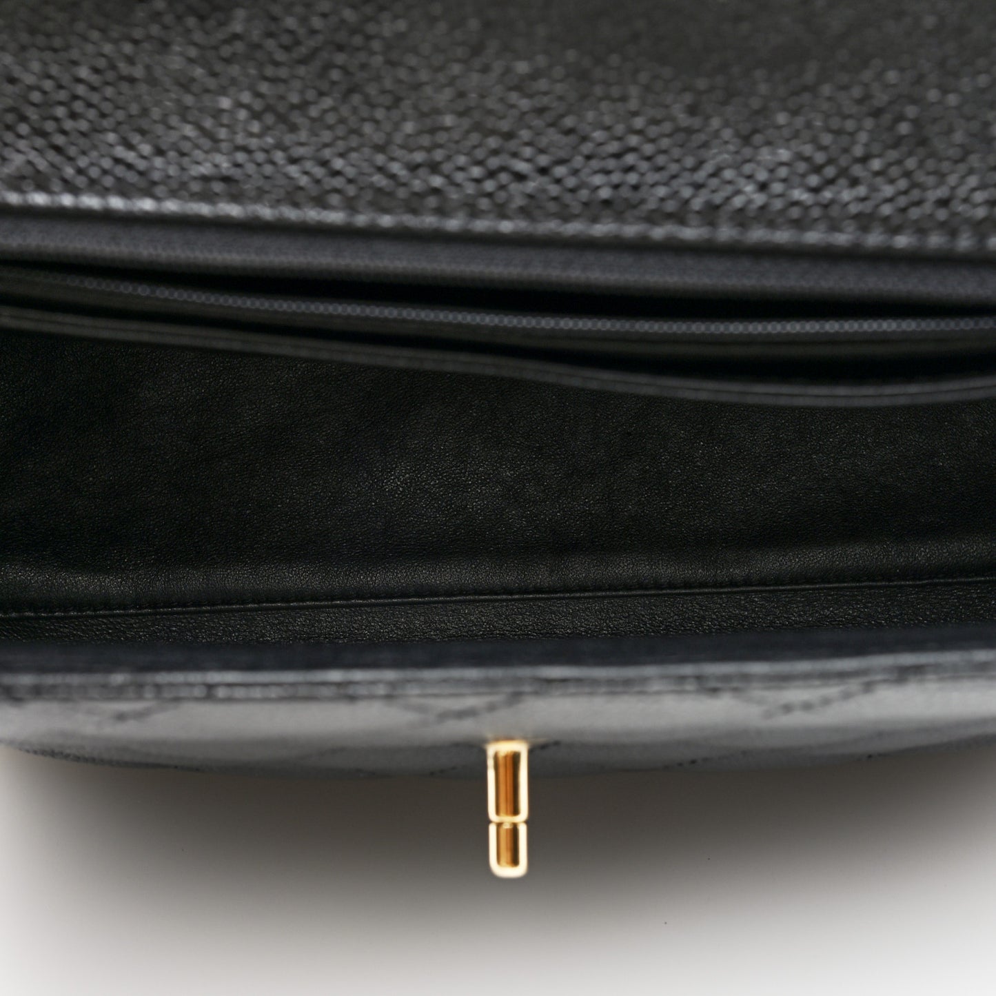 Caviar Quilted Jumbo Kelly Flap Black