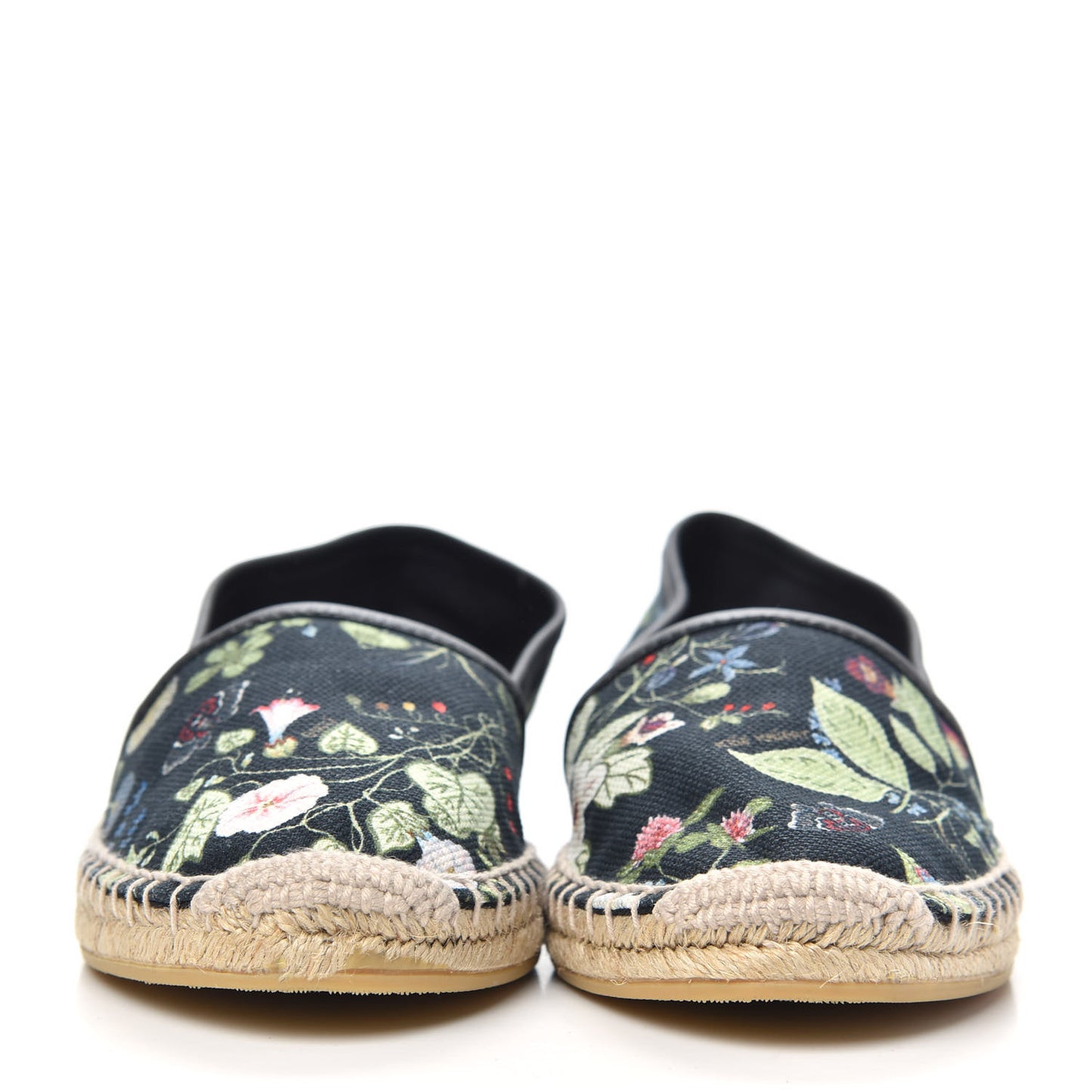 Canvas Flora Print Espadrilles 37.5 Black Multicolor