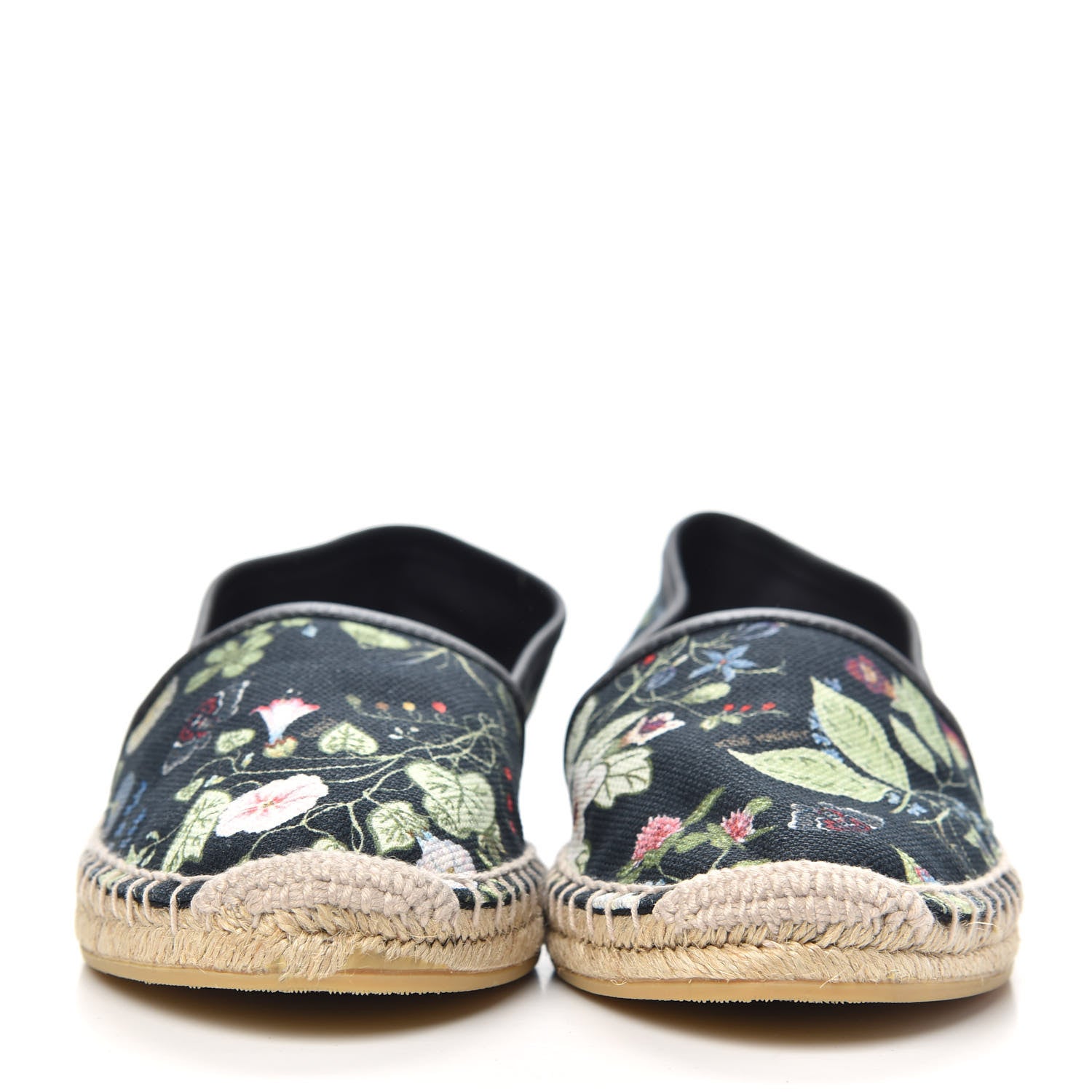 Gucci Canvas Flora Print Espadrilles 37.5 Black Multicolor 2 of 7