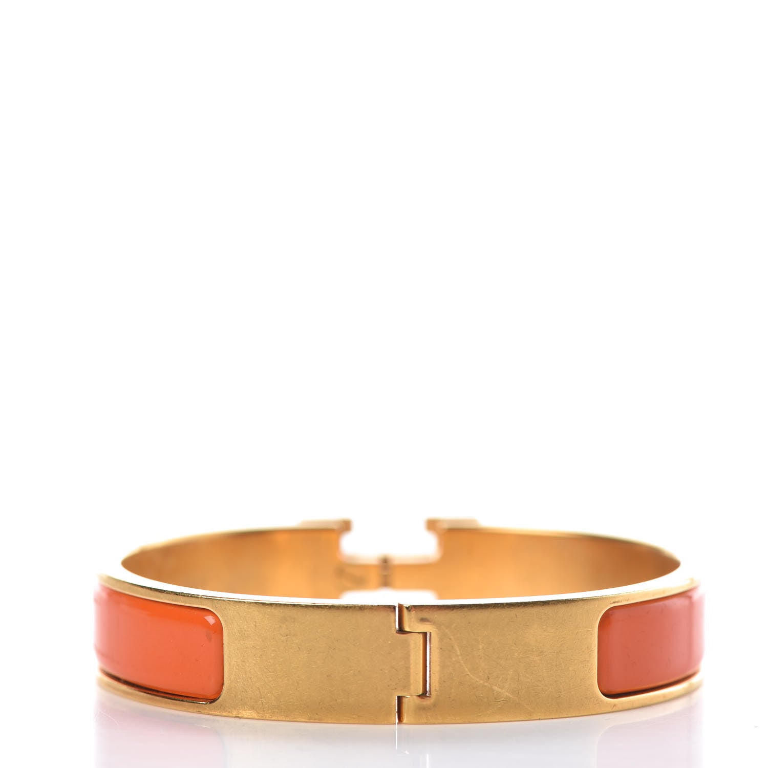 Hermes Enamel Narrow Clic Clac H Bracelet PM Orange 3 of 7