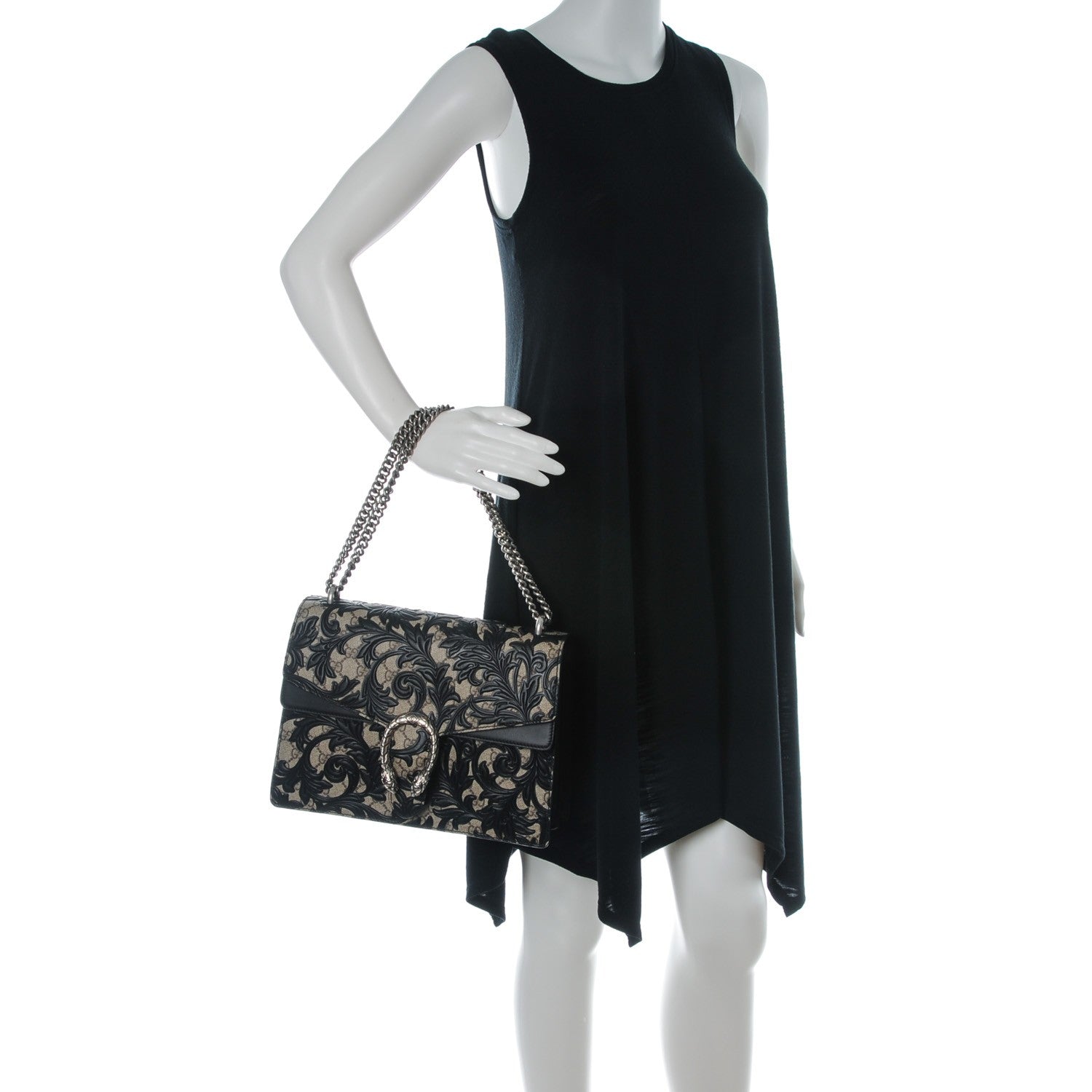Gucci GG Supreme Monogram Arabesque Medium Dionysus Shoulder Bag Black 2 of 7