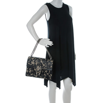 Gucci GG Supreme Monogram Arabesque Medium Dionysus Shoulder Bag Black 2 of 7