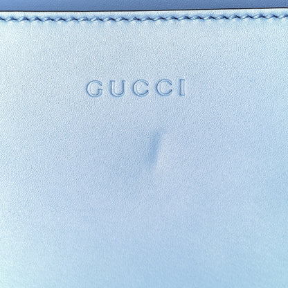 Gucci Nappa Bamboo Web Medium Nymphaea Top Handle Bag Azure Mystic White 15 of 15
