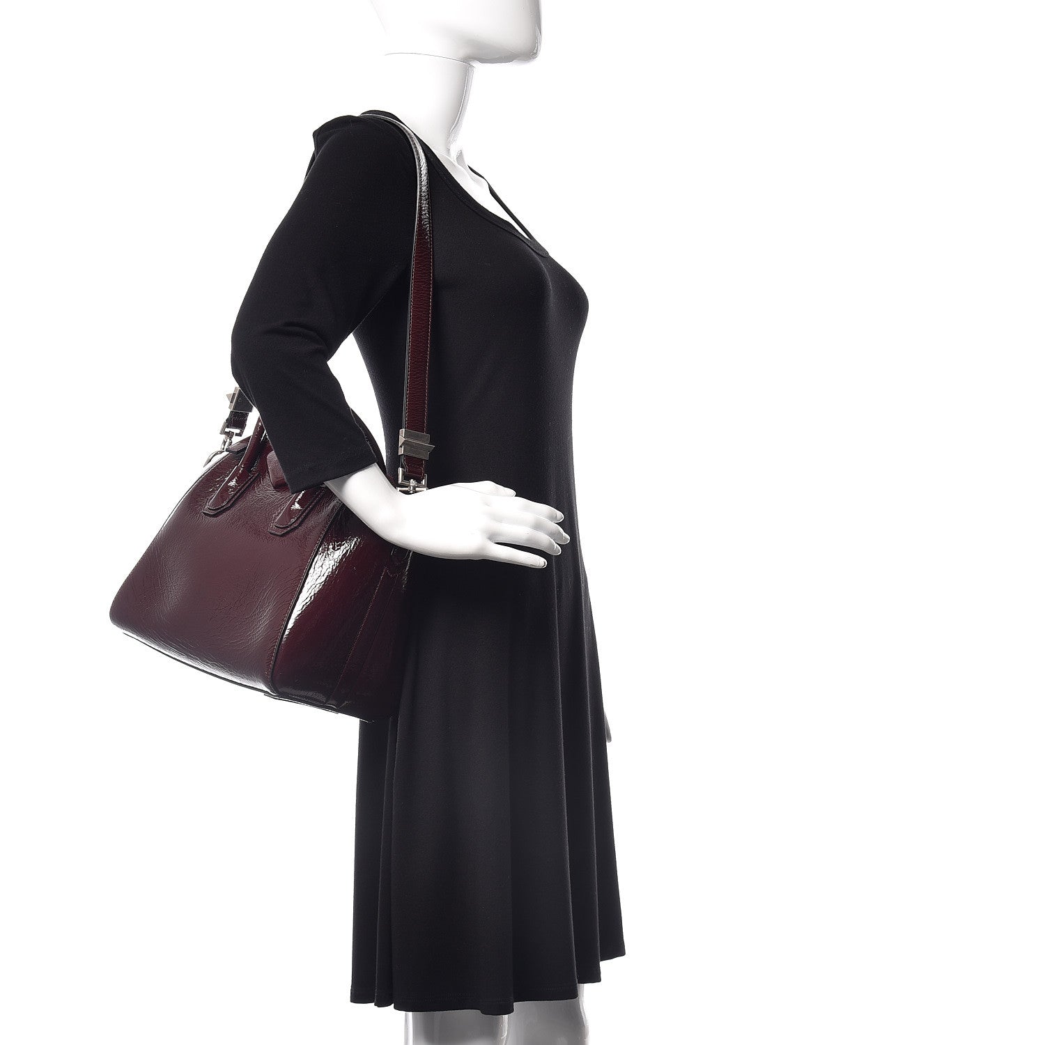 Givenchy Crinkled Patent Calfskin Small Antigona Aubergine 2 of 11