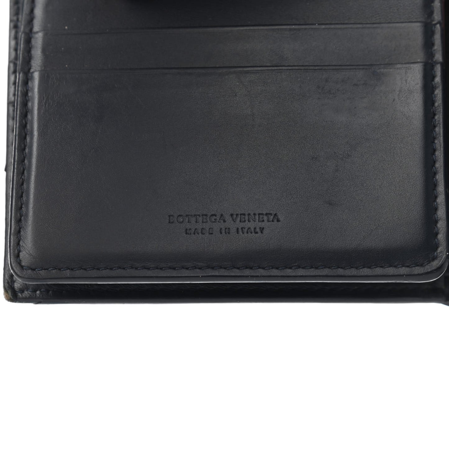 Nappa Intrecciato Bi-Fold Wallet Blue